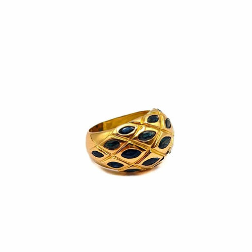 Bague 58 Bague en or jaune 18 ct sertie de saphirs taille marquise 58 Facettes 21024047