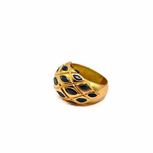 Bague 58 Bague en or jaune 18 ct sertie de saphirs taille marquise 58 Facettes 21024047