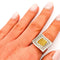 Bague 54 Bague en or blanc et jaune 18 carats avec saphirs jaunes et diamants 58 Facettes 21002809