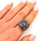 Bague 54 Bague habillée en or blanc 18 carats, diamants noirs, diamants et rubis 58 Facettes 21006500