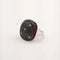 Bague 54 Bague habillée en or blanc 18 carats, diamants noirs, diamants et rubis 58 Facettes 21006500