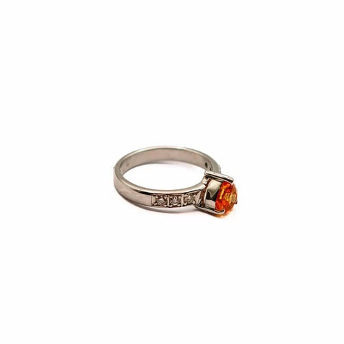 Bague 48 Bague en or blanc 18 carats avec saphir cœur et diamants 58 Facettes 21002267