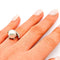 Bague 50 Bague vintage en or blanc 18 carats avec perle de mer et diamants 58 Facettes 21002380