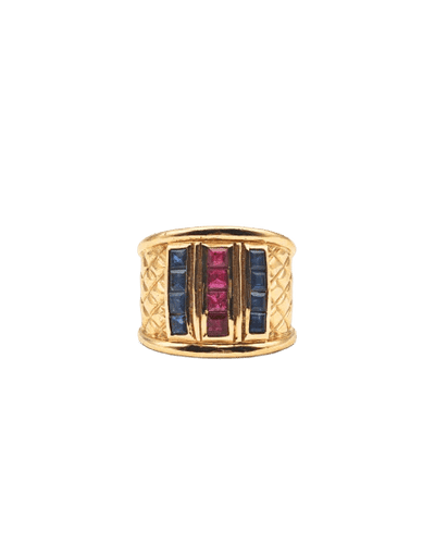 Bague 56 Bague saphirs et rubis en or jaune 18 carats 58 Facettes 21025068
