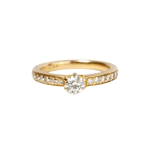 Bague 50 Bague en or jaune 18 carats avec diamants 0,49 ct 58 Facettes