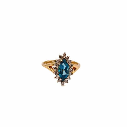 Bague Bague topaze et diamants en or jaune et blanc 18 carats 58 Facettes 21016509