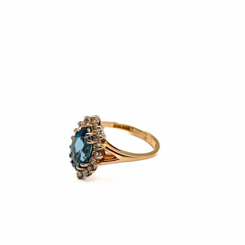 Bague Bague topaze et diamants en or jaune et blanc 18 carats 58 Facettes 21016509