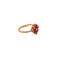 Bague 50 Bague en or jaune 18 carats et platine avec saphirs roses et diamants 58 Facettes 21001246