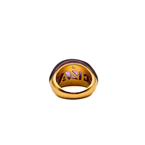 Bague 53 Yanes Jeweller - Bague en or jaune 18 carats avec améthyste et émail 58 Facettes 21010460