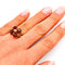 Bague 53 Bague trèfle en or jaune 18 carats avec grenats et pierre de lune 58 Facettes 21006982