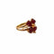 Bague 53 Bague trèfle en or jaune 18 carats avec grenats et pierre de lune 58 Facettes 21006982