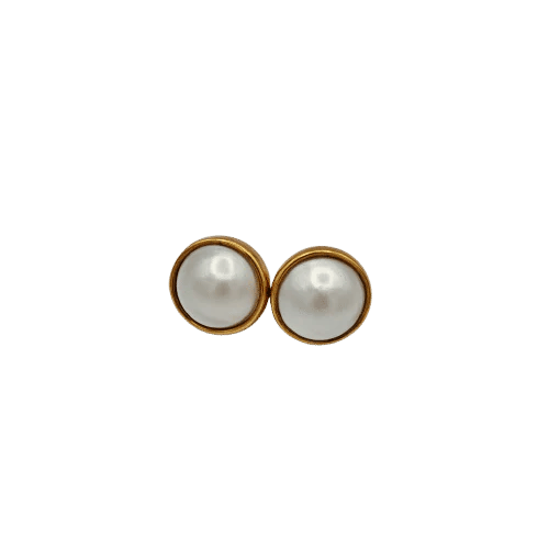 Boucles d'oreilles Tiffany & Co. Paloma Picasso - Boucles d'oreilles puces en or jaune 18 carats et perles 58 Facettes