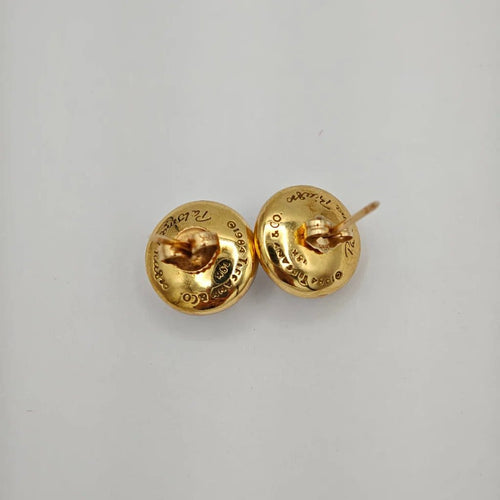 Boucles d'oreilles Tiffany & Co. Paloma Picasso - Boucles d'oreilles puces en or jaune 18 carats et perles 58 Facettes