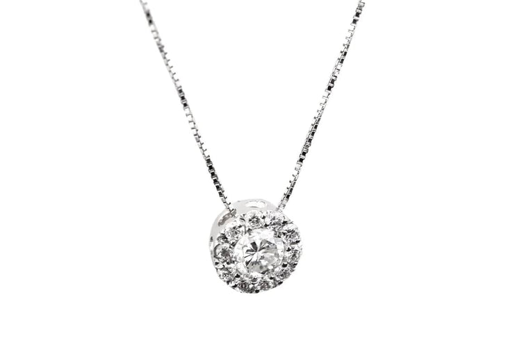Collier Collier en or blanc 18 carats avec diamants 58 Facettes