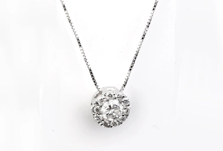 Collier Collier en or blanc 18 carats avec diamants 58 Facettes