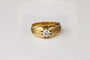 Bague 53 Bague solitaire en or jaune 18 carats avec diamant 0,35 ct 58 Facettes