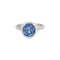 Bague 53 Bague marguerite en or blanc 18K avec saphir de Ceylan 4,09 ct 58 Facettes