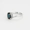 Bague 55 Bague en or blanc 18K avec saphir vert/bleu et diamants 58 Facettes