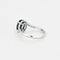 Bague 55 Bague en or blanc 18K avec saphir vert/bleu et diamants 58 Facettes