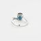 Bague 55 Bague en or blanc 18K avec saphir vert/bleu et diamants 58 Facettes