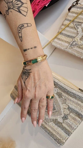 Bague 52 Boucheron - Bague en or jaune 18 carats et chrysoprase 58 Facettes
