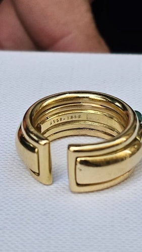 Bague 52 Boucheron - Bague en or jaune 18 carats et chrysoprase 58 Facettes