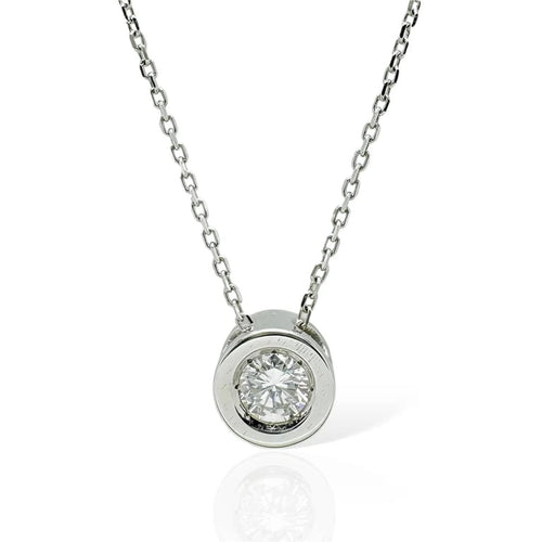Collier Collier solitaire en or blanc 18k avec diamant 0,15 ct 58 Facettes
