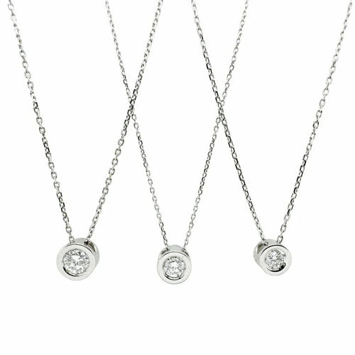 Collier Collier solitaire en or blanc 18k avec diamant 0,15 ct 58 Facettes