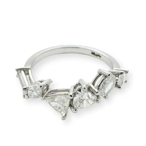 Bague 53 Bague multi-tailles en or blanc 18 carats et diamants 1,46 ct 58 Facettes