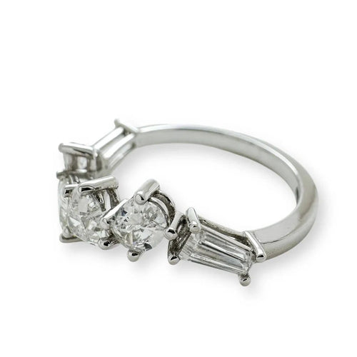 Bague 53 Bague multi-tailles en or blanc 18 carats et diamants 1,46 ct 58 Facettes