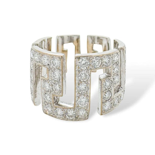 Bague 53 Bague vintage en or blanc 18 carats et diamants 58 Facettes