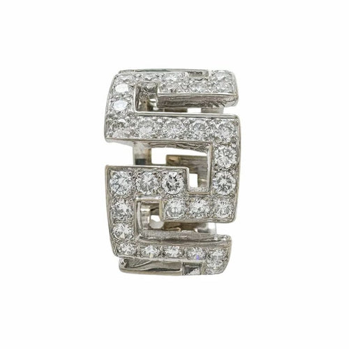 Bague 53 Bague vintage en or blanc 18 carats et diamants 58 Facettes