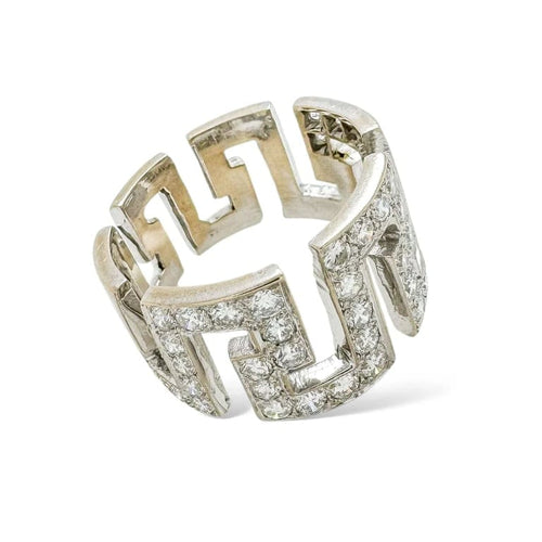 Bague 53 Bague vintage en or blanc 18 carats et diamants 58 Facettes