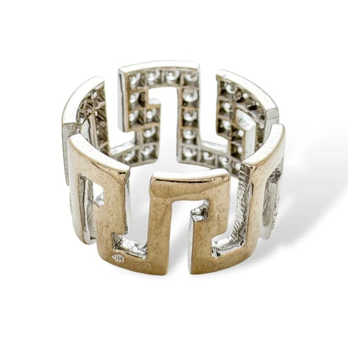 Bague 53 Bague vintage en or blanc 18 carats et diamants 58 Facettes