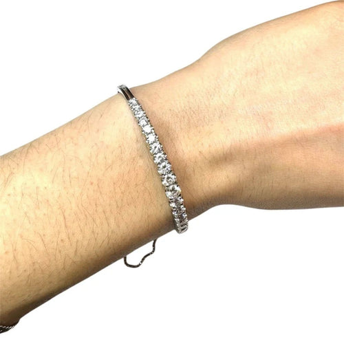 Bracelet Bracelet tennis en or blanc 18K et diamants 2,5 ct 58 Facettes