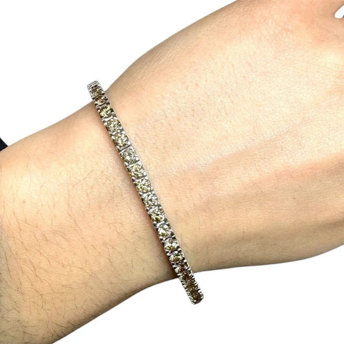 Bracelet Bracelet tennis en or blanc 18K et diamants bruns 7,5 ct 58 Facettes
