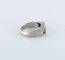 Bague 47.5 Bague chevalière Art déco en or gris 18 carats, diamant et saphirs 58 Facettes