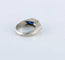 Bague 47.5 Bague chevalière Art déco en or gris 18 carats, diamant et saphirs 58 Facettes