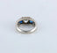 Bague 47.5 Bague chevalière Art déco en or gris 18 carats, diamant et saphirs 58 Facettes