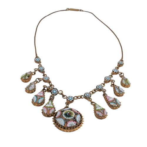Collier Collier à pampilles en micro-mosaïques, fin XIXe siècle 58 Facettes