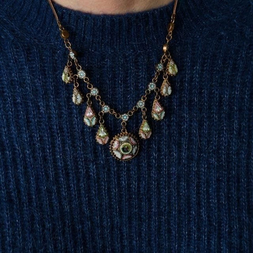 Collier Collier à pampilles en micro-mosaïques, fin XIXe siècle 58 Facettes