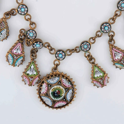 Collier Collier à pampilles en micro-mosaïques, fin XIXe siècle 58 Facettes