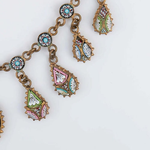 Collier Collier à pampilles en micro-mosaïques, fin XIXe siècle 58 Facettes