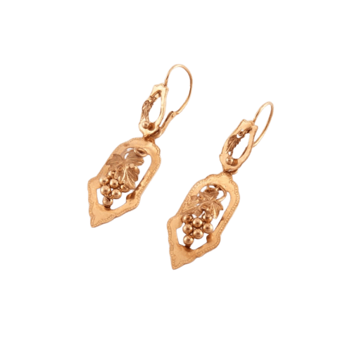 Boucles d'oreilles Pendants d’oreilles transformables fin XIXe siècle en or jaune 18 carats 58 Facettes