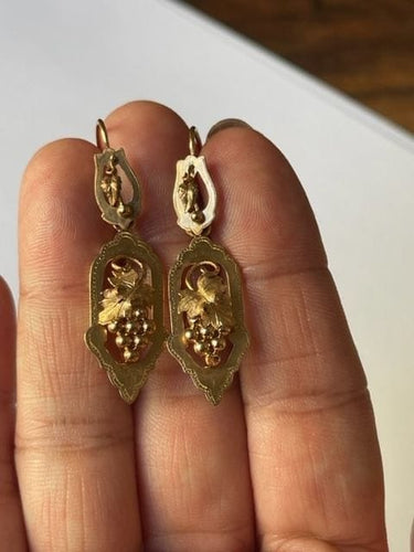 Boucles d'oreilles Pendants d’oreilles transformables fin XIXe siècle en or jaune 18 carats 58 Facettes