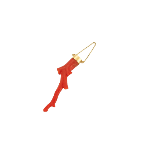Pendentif Pendentif branche de corail en or jaune 18 carats 58 Facettes