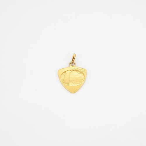Pendentif Médaille Art nouveau romantique en or jaune 18 carats 58 Facettes