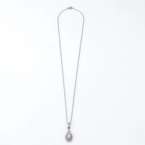 Collier Collier Art Nouveau - Motif goutte en or gris 18 carats et diamants 58 Facettes