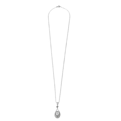 Collier Collier Art Nouveau - Motif goutte en or gris 18 carats et diamants 58 Facettes