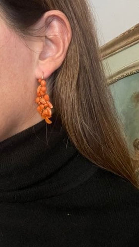 Boucles d'oreilles Boucles d'oreilles pendantes en or jaune 18 carats et corail 58 Facettes